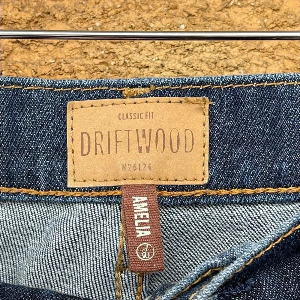 Driftwood Amelia Skraight Crop Classic Fit Frayed Step Hem Ankle Jeans size 26 - Image 3