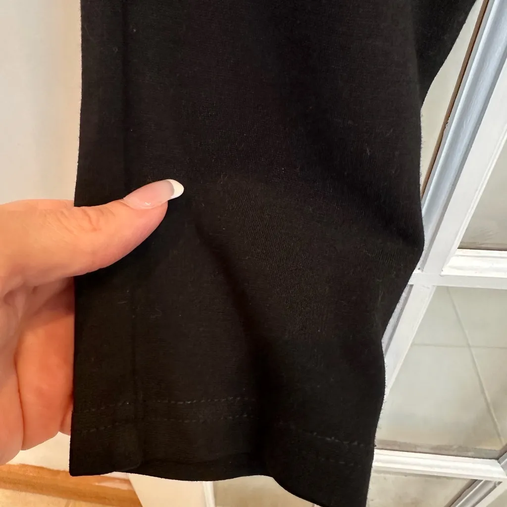 Vintage Neiman Marcus Ponte Black Moto Genuine Leather Insert Leggings Size S - Image 7