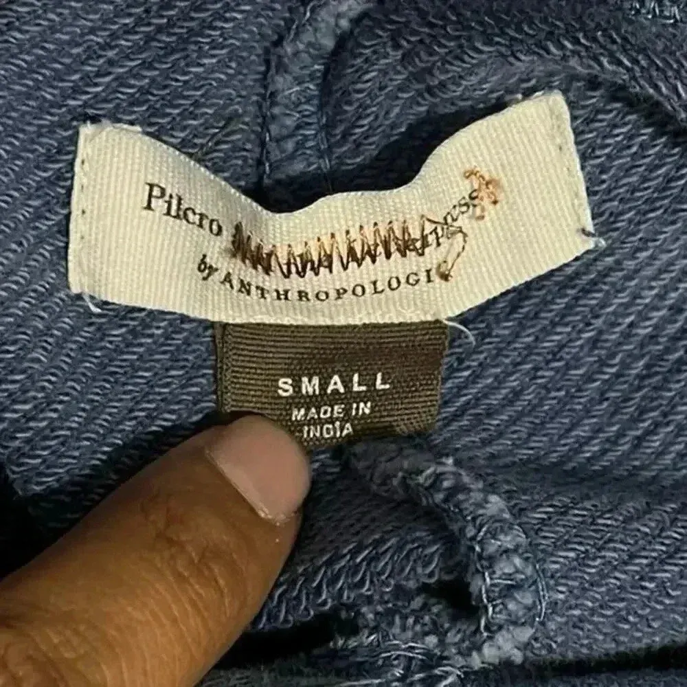 Anthropologie Pilcro Flynn Blue Hoodie Sweatshirt Women’s Long Sleeve Small - Image 4