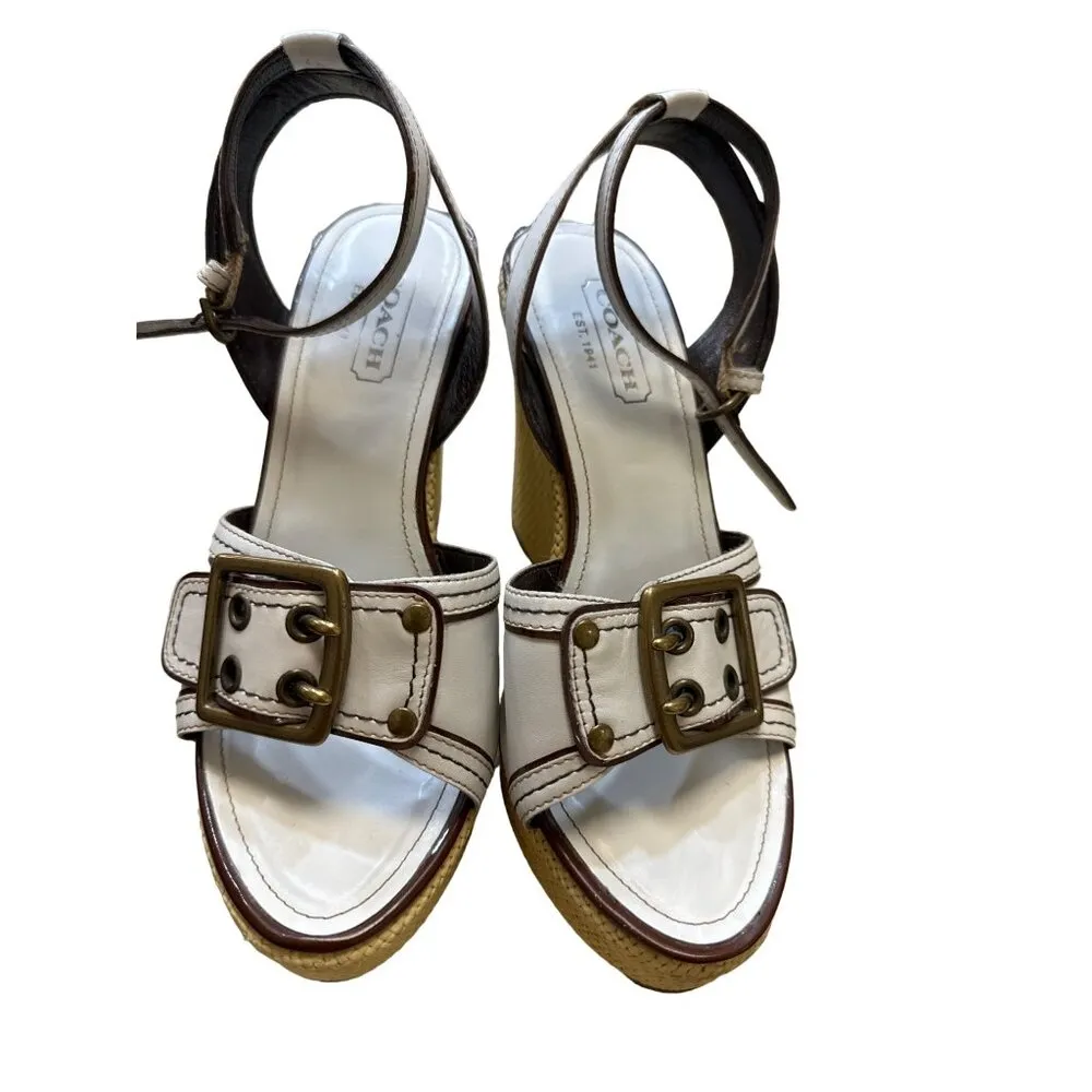 Coach Barrie women’s white-shoe heel wedge size 6.5 B SKU 2833 - Image 2