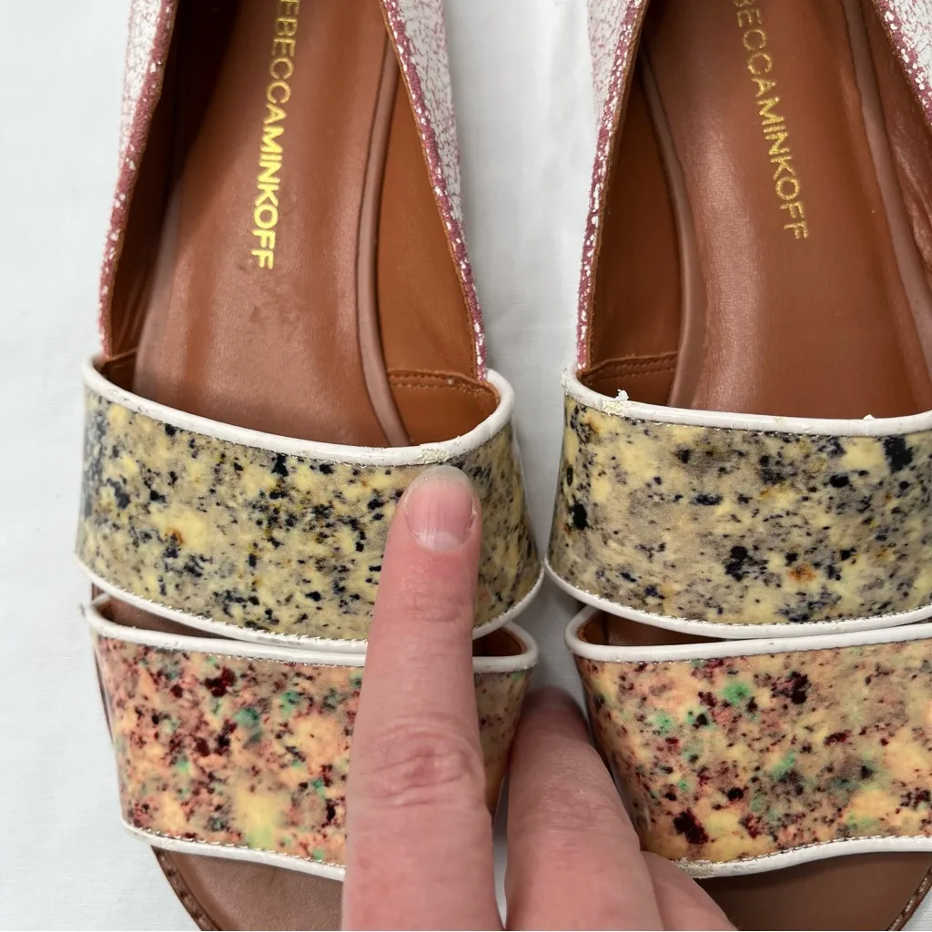 Rebecca Minkoff boho sadie multicolor two trap open toe flats size 6 M - Image 5