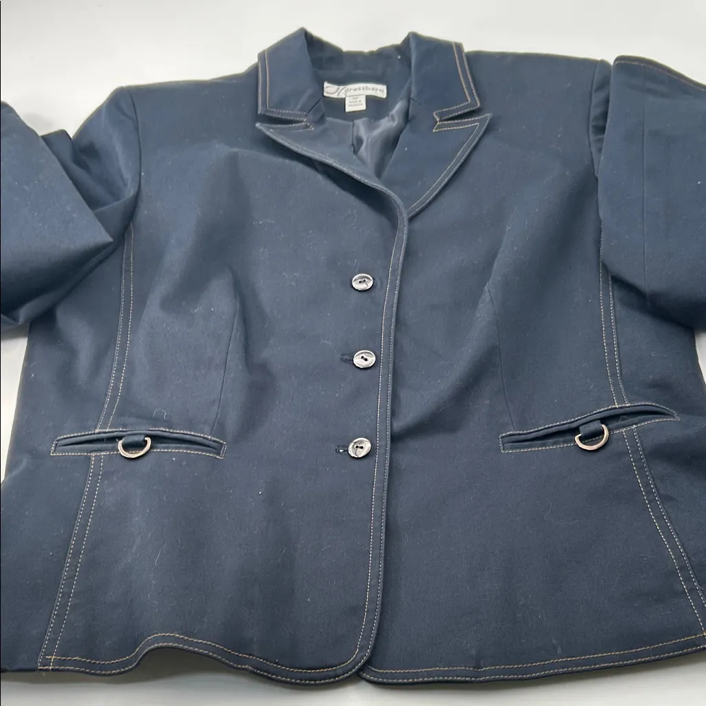 Dress Barn Dark Blue Blazer with Contrast Stitching - Image 14