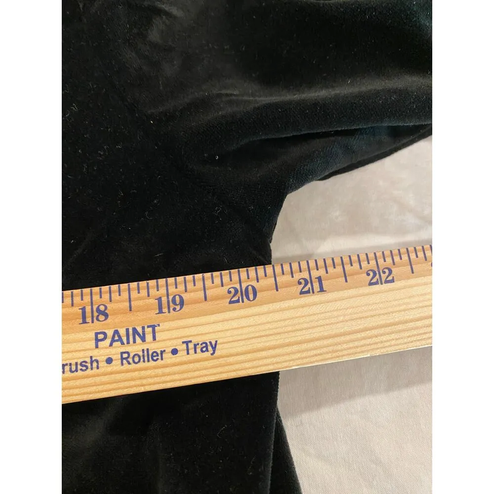 Vintage 80s Monika Turtle Black Velvet Evening Long Swing Coat Womens Size Small - Image 8