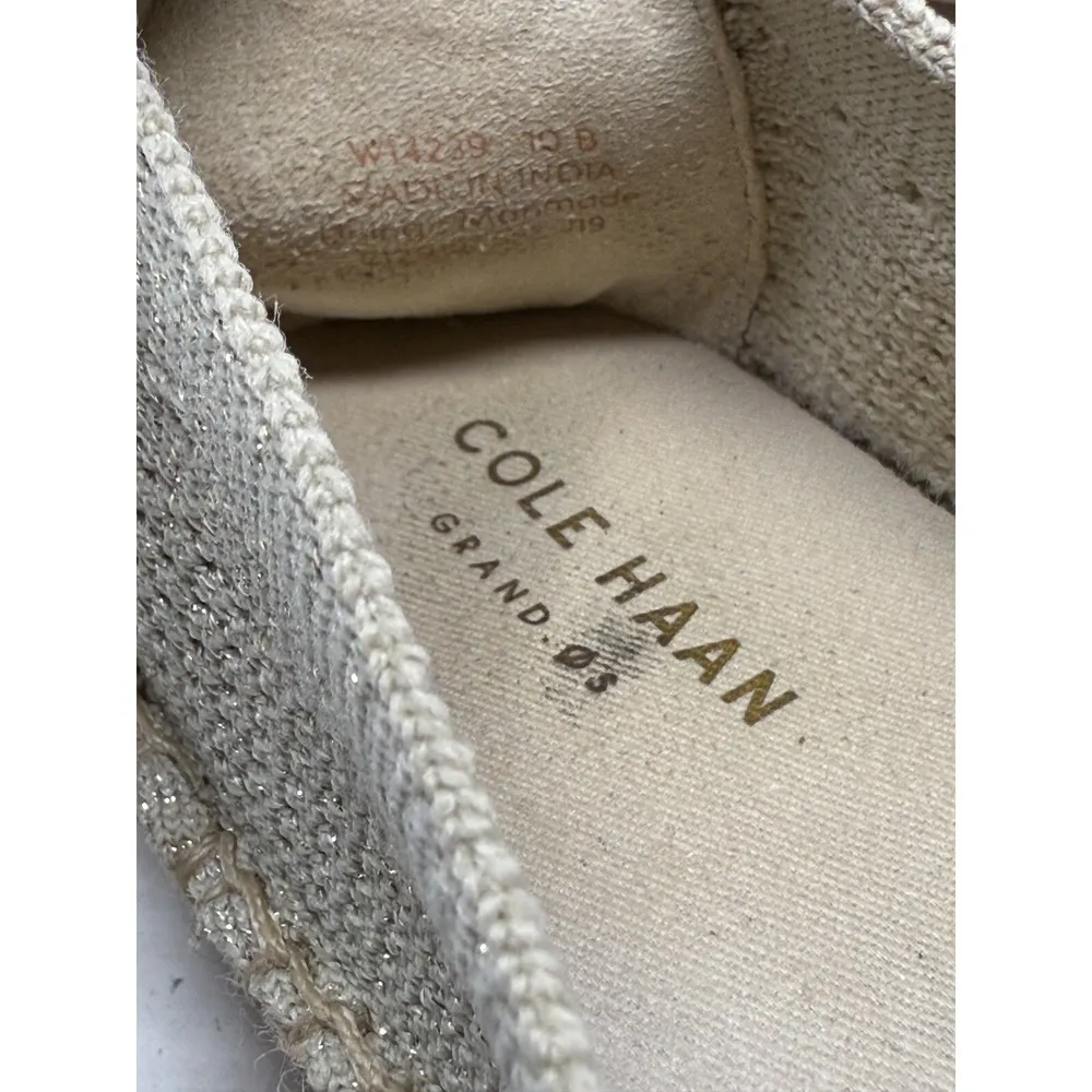 Cole Haan Cloudfeel W14239 Womens 10B Beige Stitchlite Leather Espadrille Loafer - Image 2