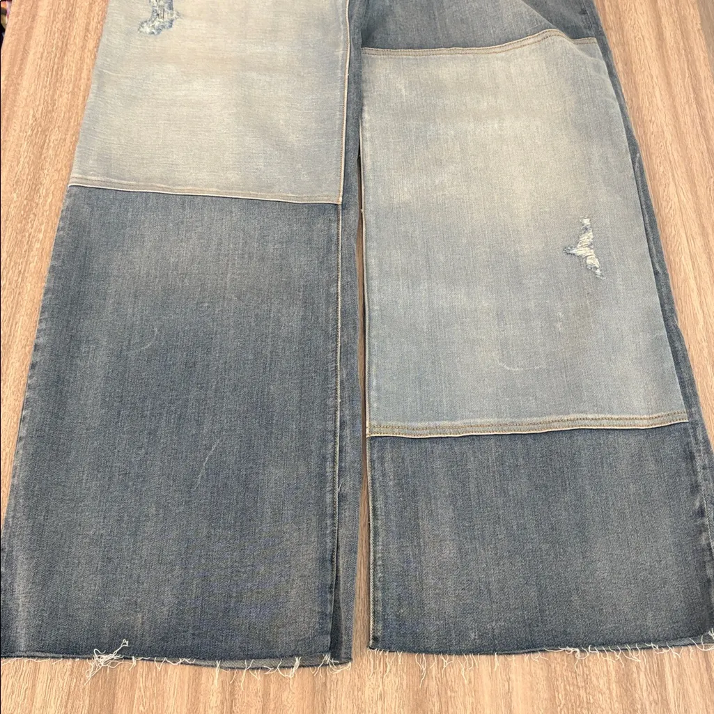 NWT Anthropologie Fidelity Denim Ziggy Oversized Full Wide Leg Jeans Size 30 - Image 10