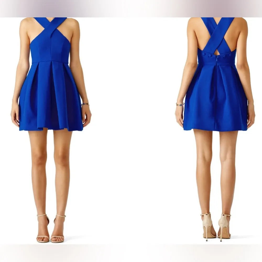 NWT- $210  Blue Maverick Sleeveless High Neck Fit & Flare Mini Dress | Sz 2 - Image 6