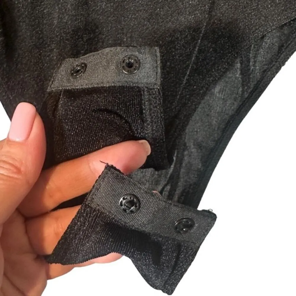 Band of the Free Black Aggie Cowl Layered Neck One Piece Bodysuit Women Sz XS - Image 7