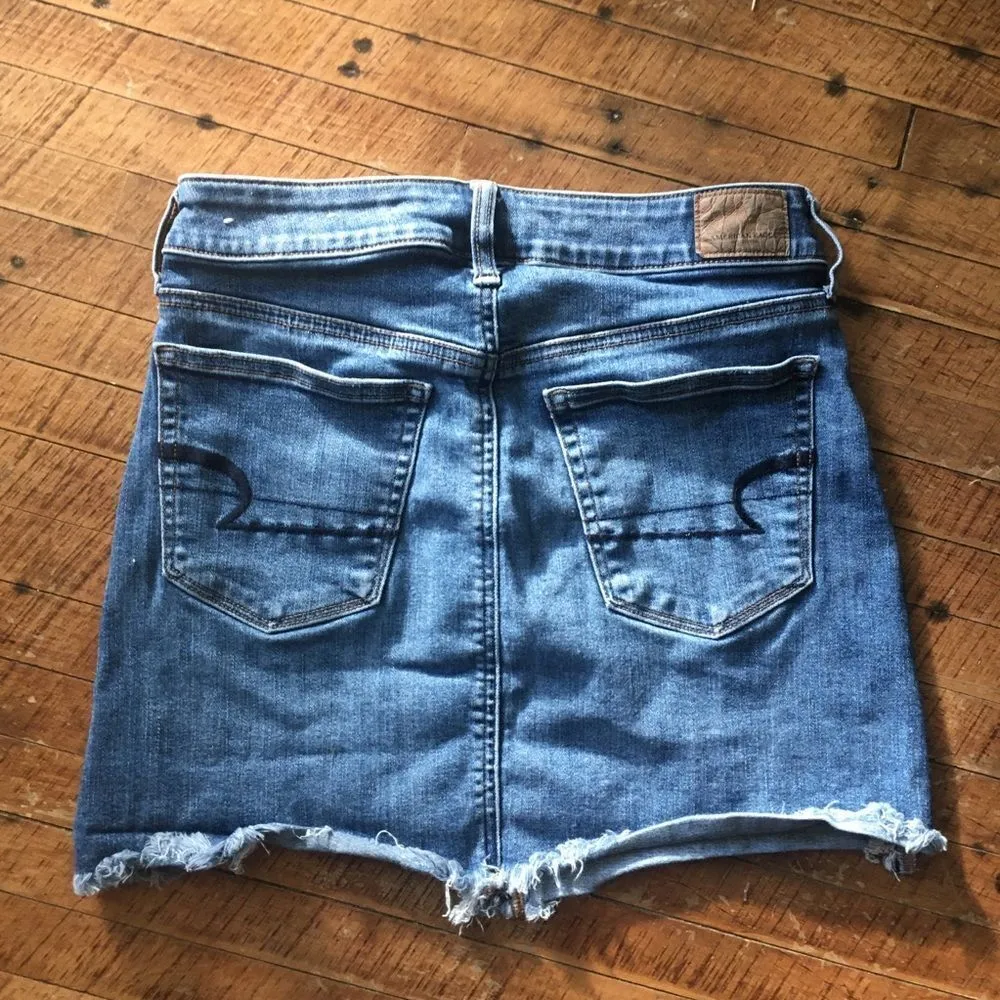 American Eagle Y2K raw hem demon miniskirt - Image 2
