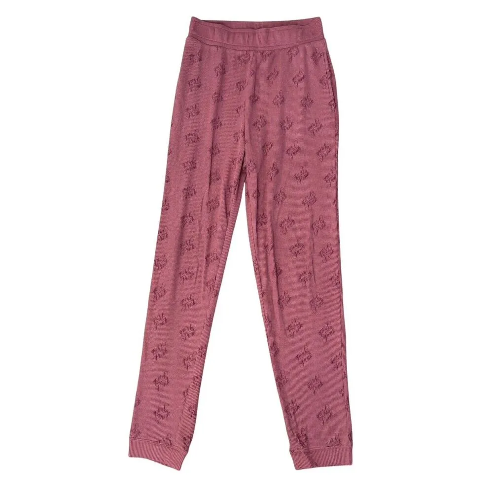 Victoria’s Secret PINK Thermal Waffle Knit Jogger Pants Top Set Soft Begonia XS - Image 9