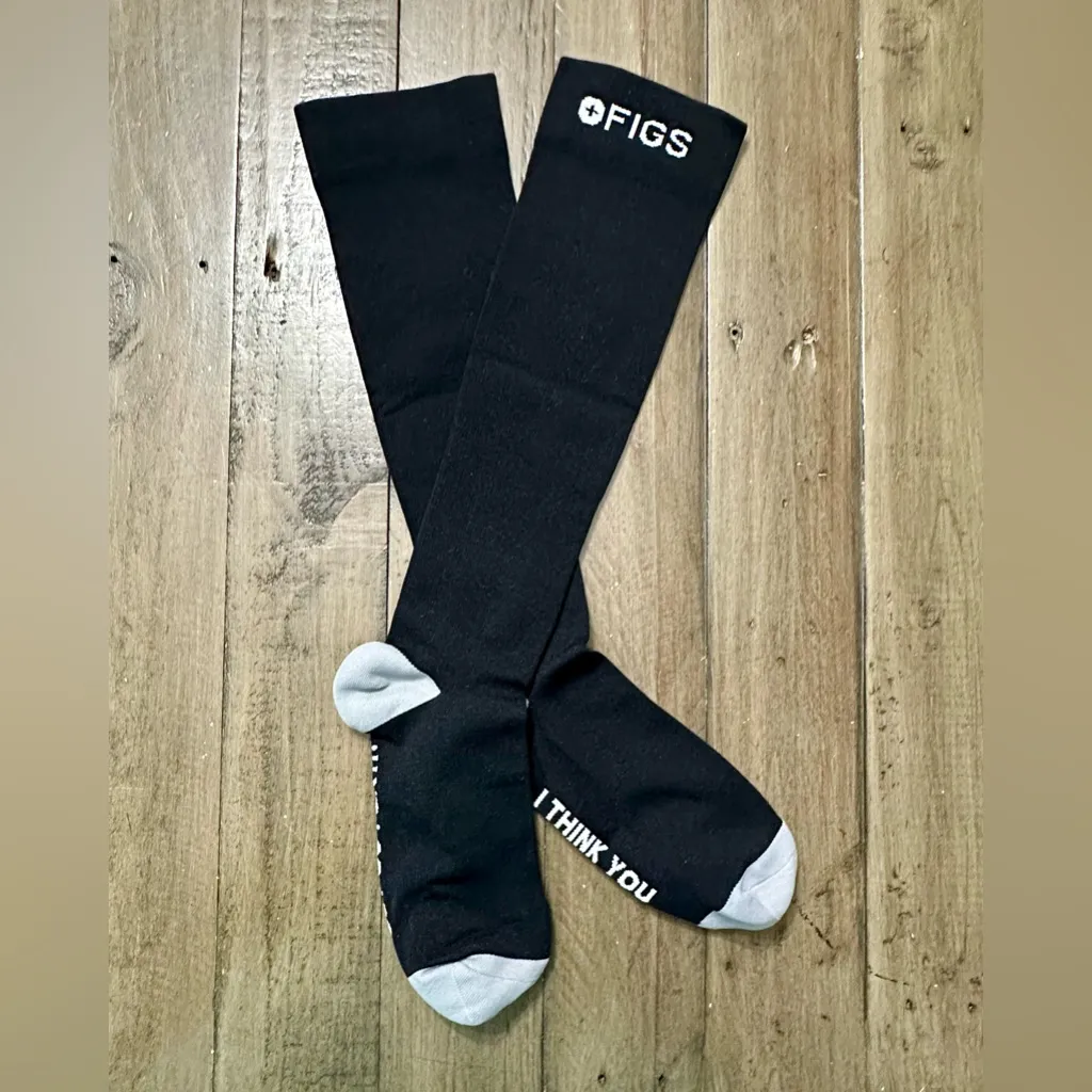 FIGS Compression Socks - Black Grey - I Think You Should Just Go For It - Large - Image 4