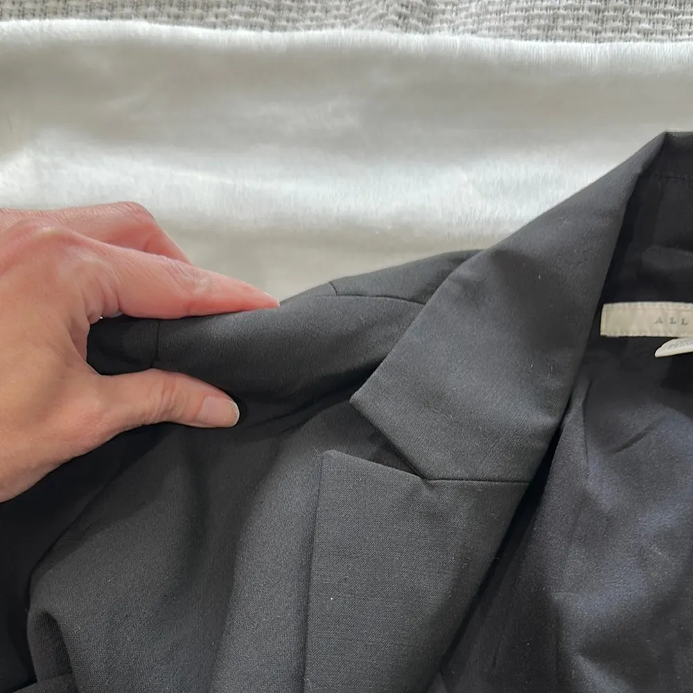 Black Tailored Blazer with Notched Lapels Size 12 - Image 11