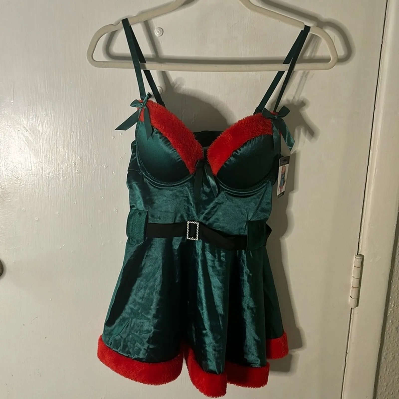 French Affair Sexy Elf Xmas Push Up Chemise Holiday Intimate Sleepwear Fairy NEW - Image 5