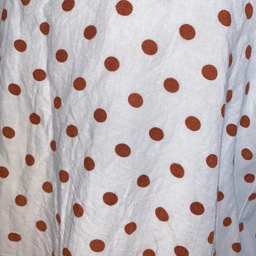 Orange Creek  Brown Polka Dot Linen Top - Image 5