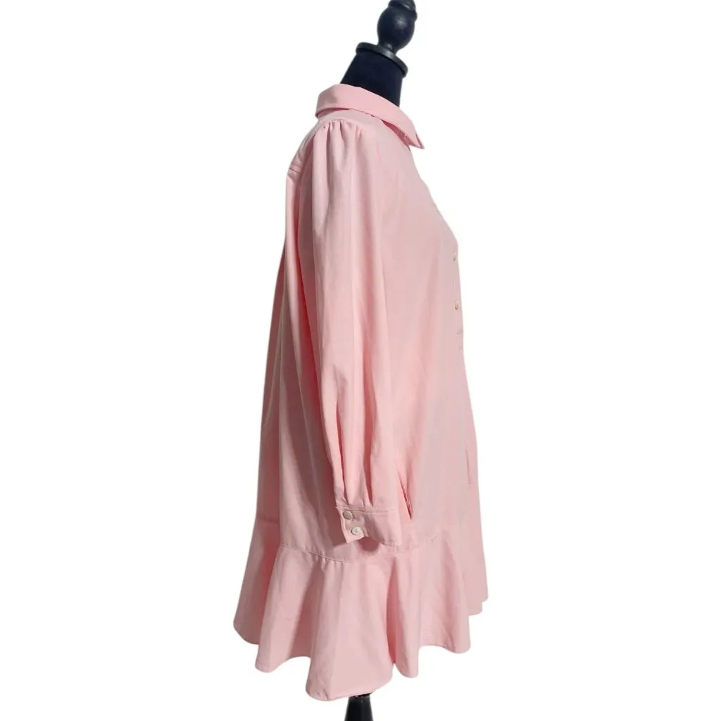 Tuckernuck Size Large  Bermuda Powder Pink Crepe Callahan Shirt Dress - Image 6