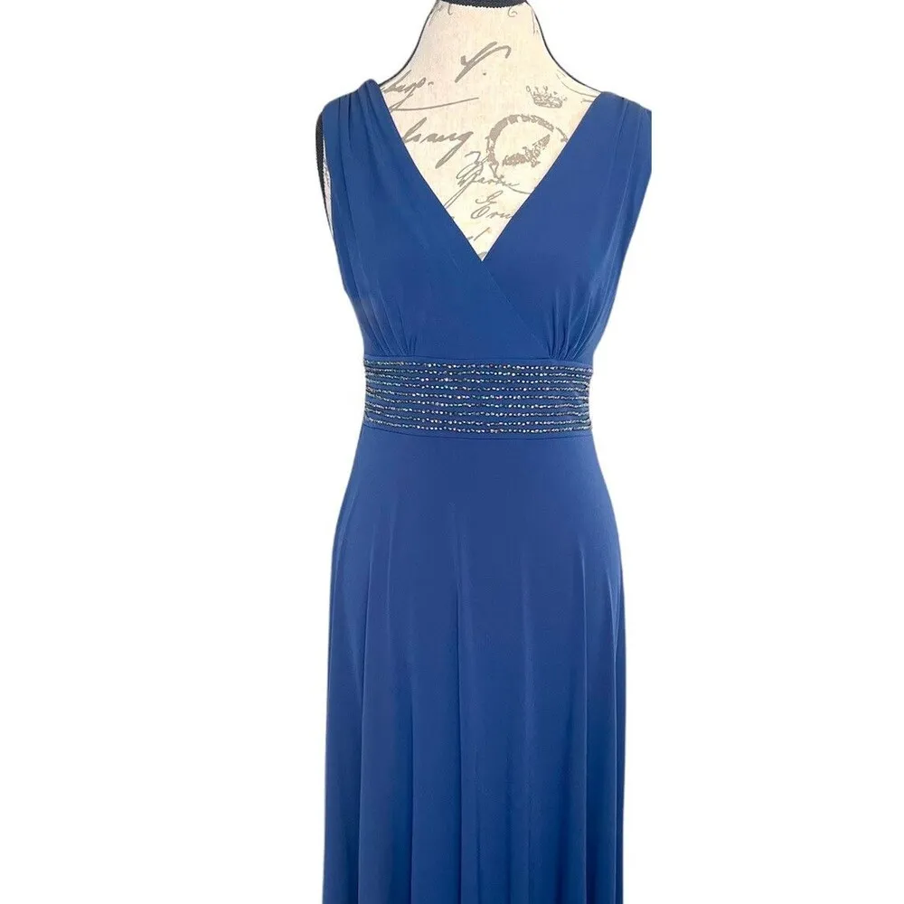 AGB Dress Size 6 Blue Rhinestones Evening Party Wedding Guest Elegant Cocktail - Image 10