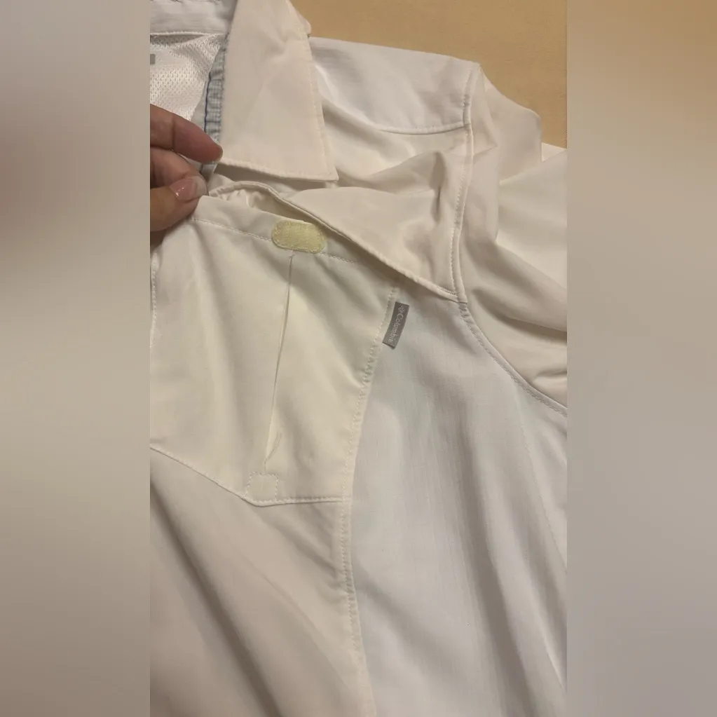 Columbia Womens White Cream Sz L Omni Shade Sun Protection Fishing Hiking Shirt - Image 11