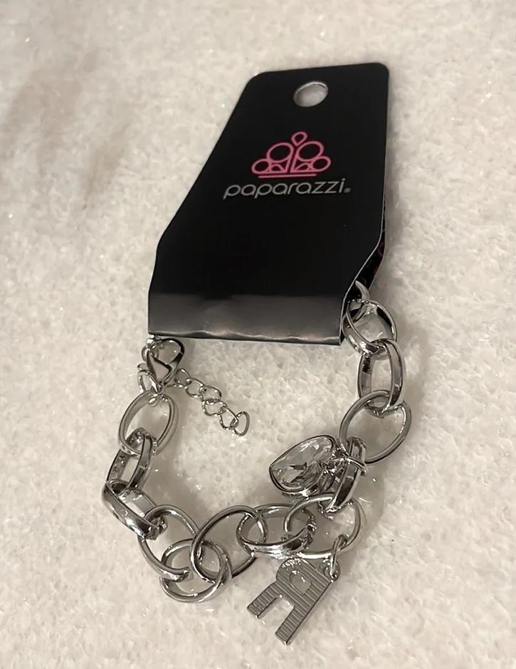 Paparazzi Link charm bracelet guess now it’s initial R silver jewelry New - Image 7