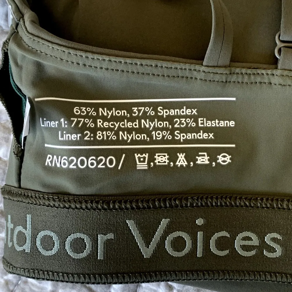 NWT Outdoor Voices Zoom Double Strap Bra in Tea Tree Green - Image 5