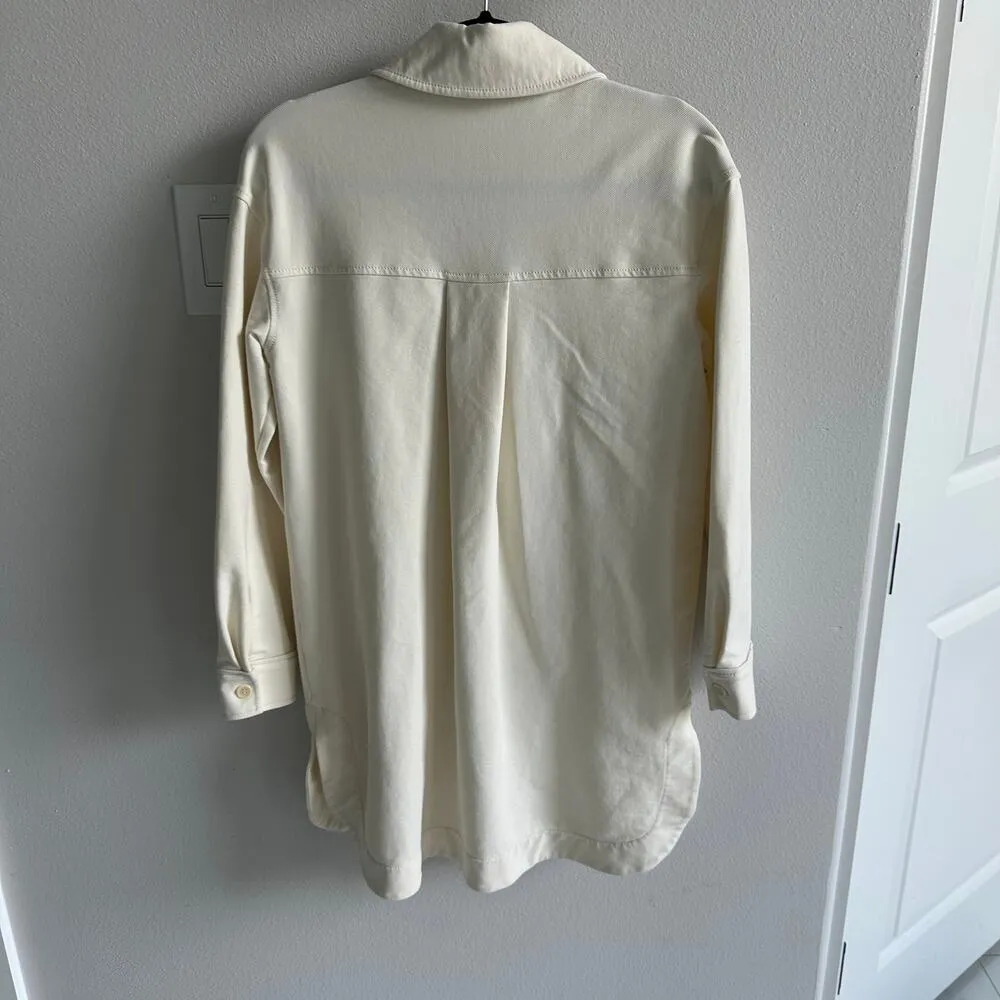 COS  Cream Button-Up Oversized Shirt Size XS - Image 8