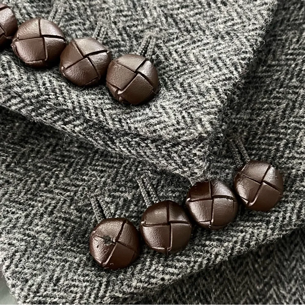 J. Crew Factory Fitted Wool Blend Herringbone Jacket Blazer, Sz 6 - Image 12