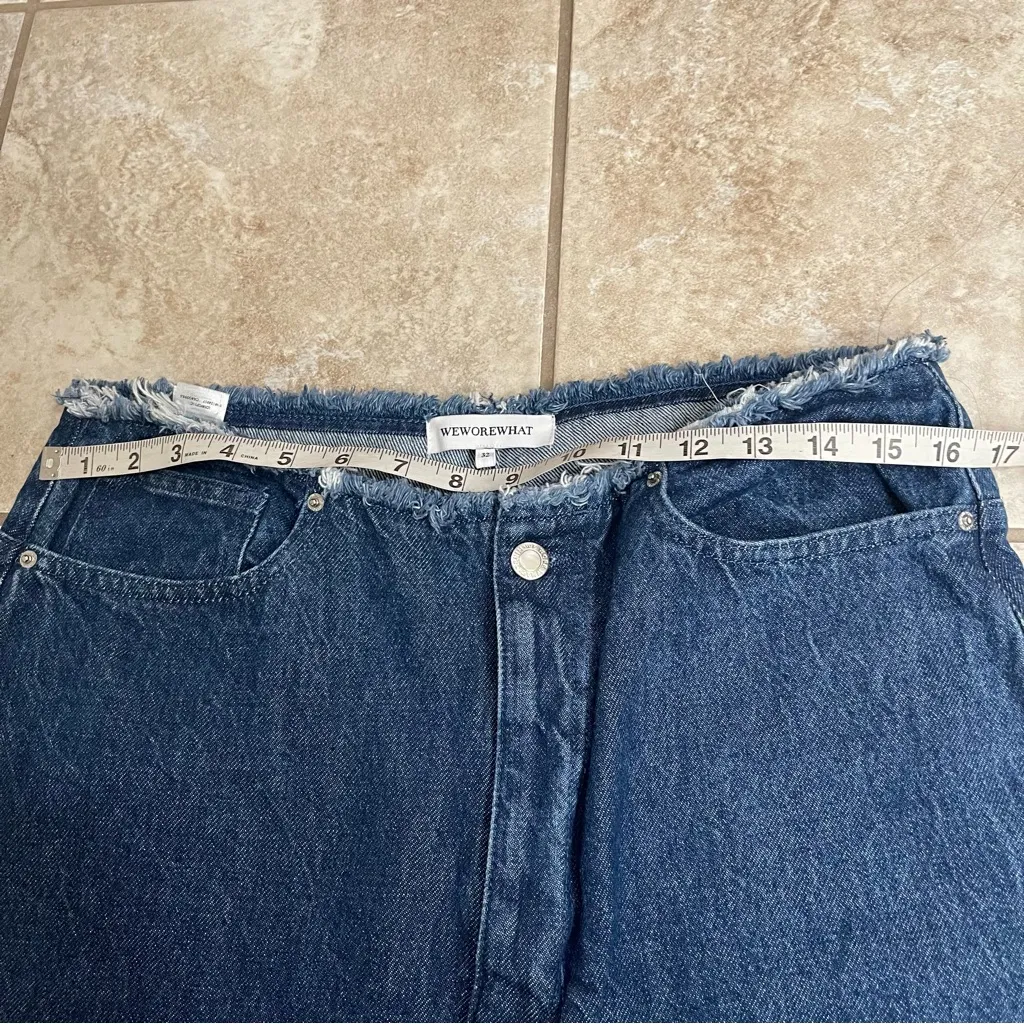 WEWOREWHAT We‎ Wore What Women Raw Hem Fringe High Waist Straight Leg Jeans - Image 7