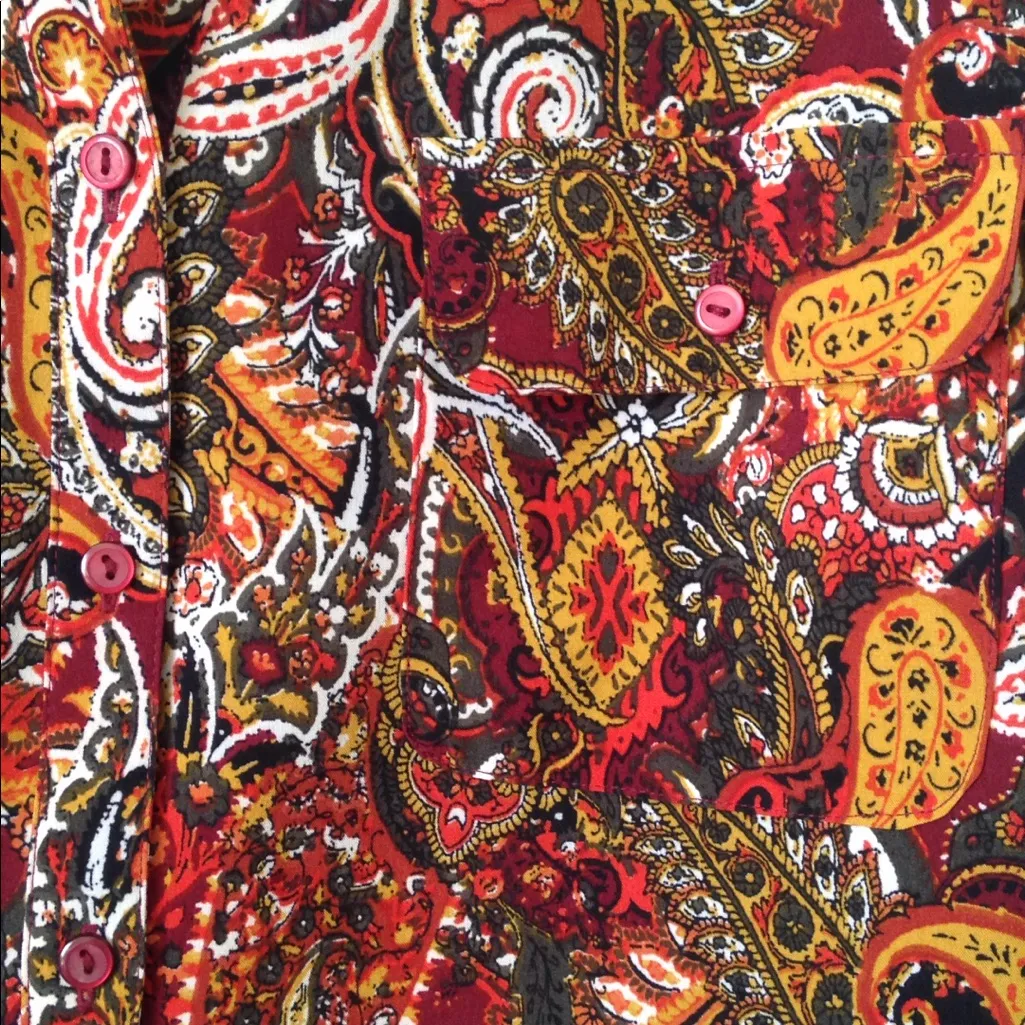 FINAL MARKDOWN Ladies' Studio Works LS Paisley Print Blouse large - Image 2
