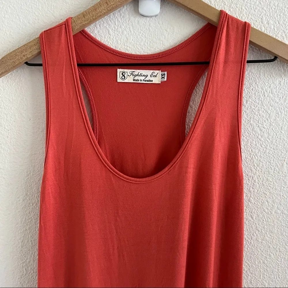 Fighting Eel Maxi Tank Dress Side Detailing Longline Stretchy Sharkbite Hem XS - Image 13