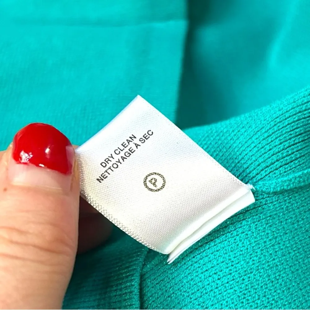 NWT A.L.C. Knit Nate Button down puff sleeve dress XS Aqua Jade - Image 11