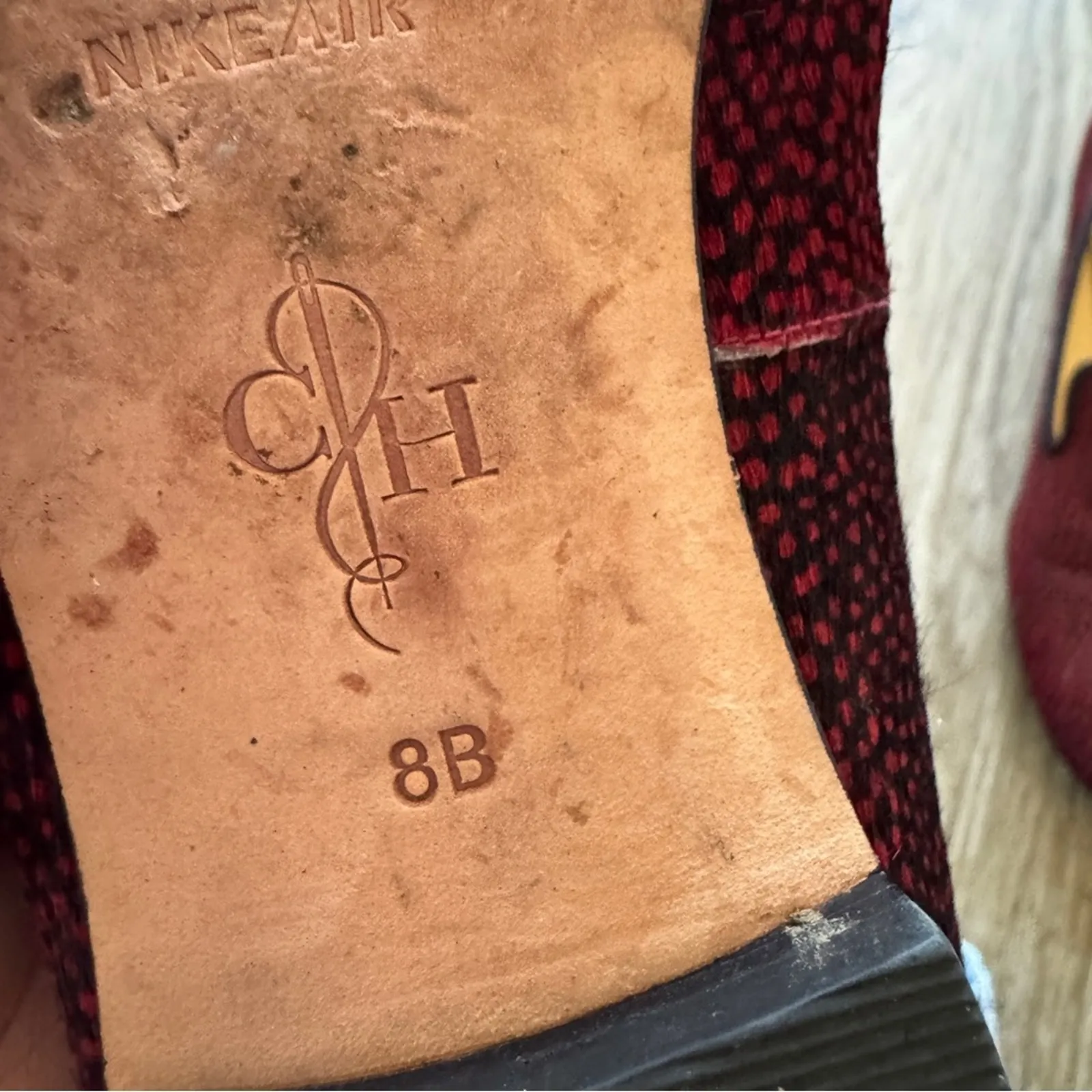 Cole Haan Red Spotted Calf Hair Slip On Loafers Womens 8 Flats Comfortable Shoes - Image 8