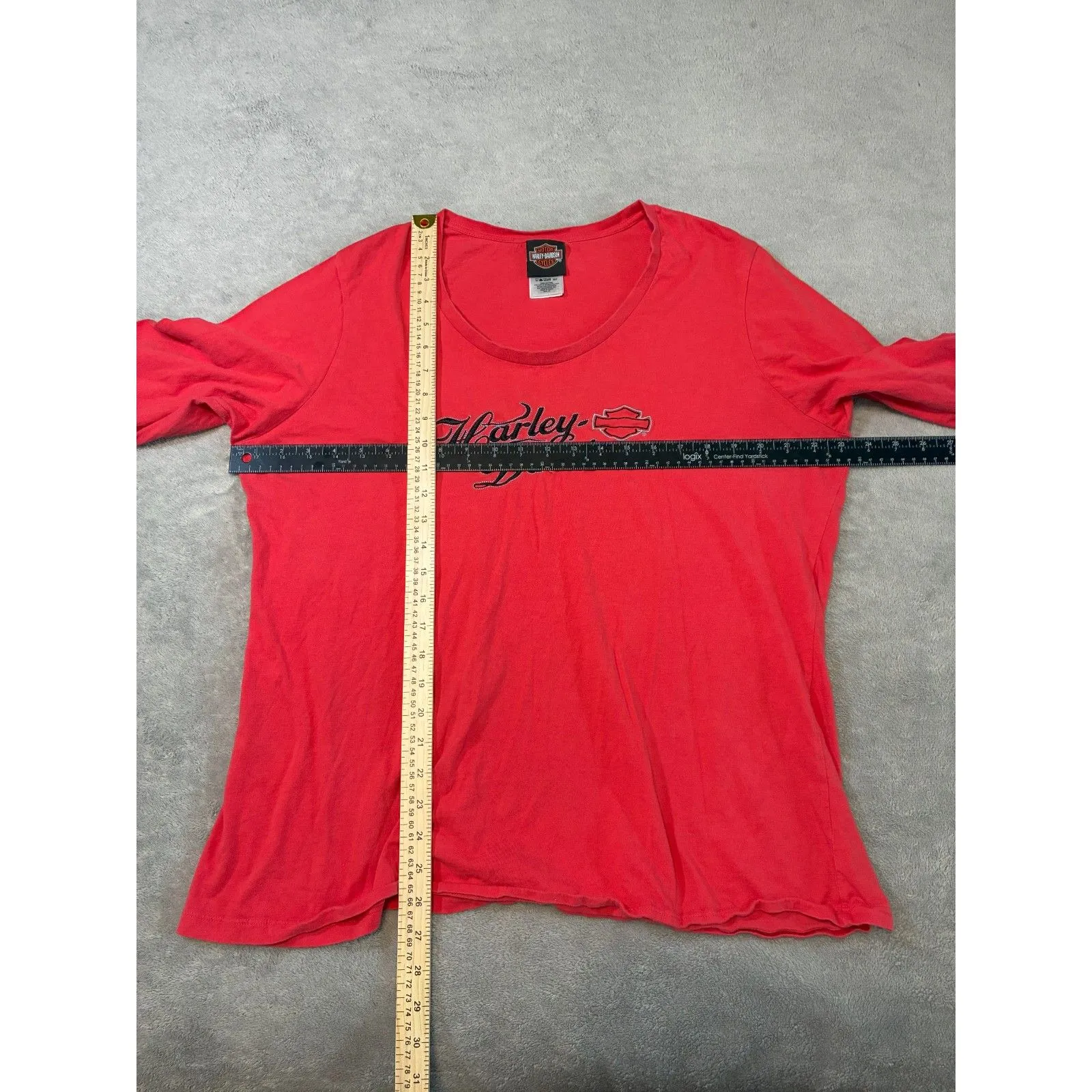 Harley Davidson Embroidered Long Sleeve Top Red Size 2X - Image 5