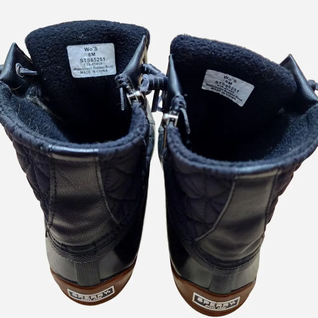 Sperry black waterproof duck boot, fleece lined - size 8 - Image 5