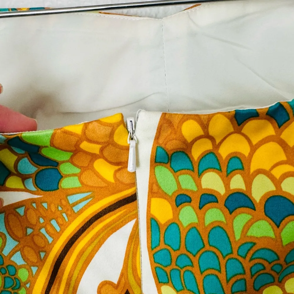 Trina Turk for Banana Republic Blue Pisces Printed Cora Strapless Dress Size 0 - Image 10