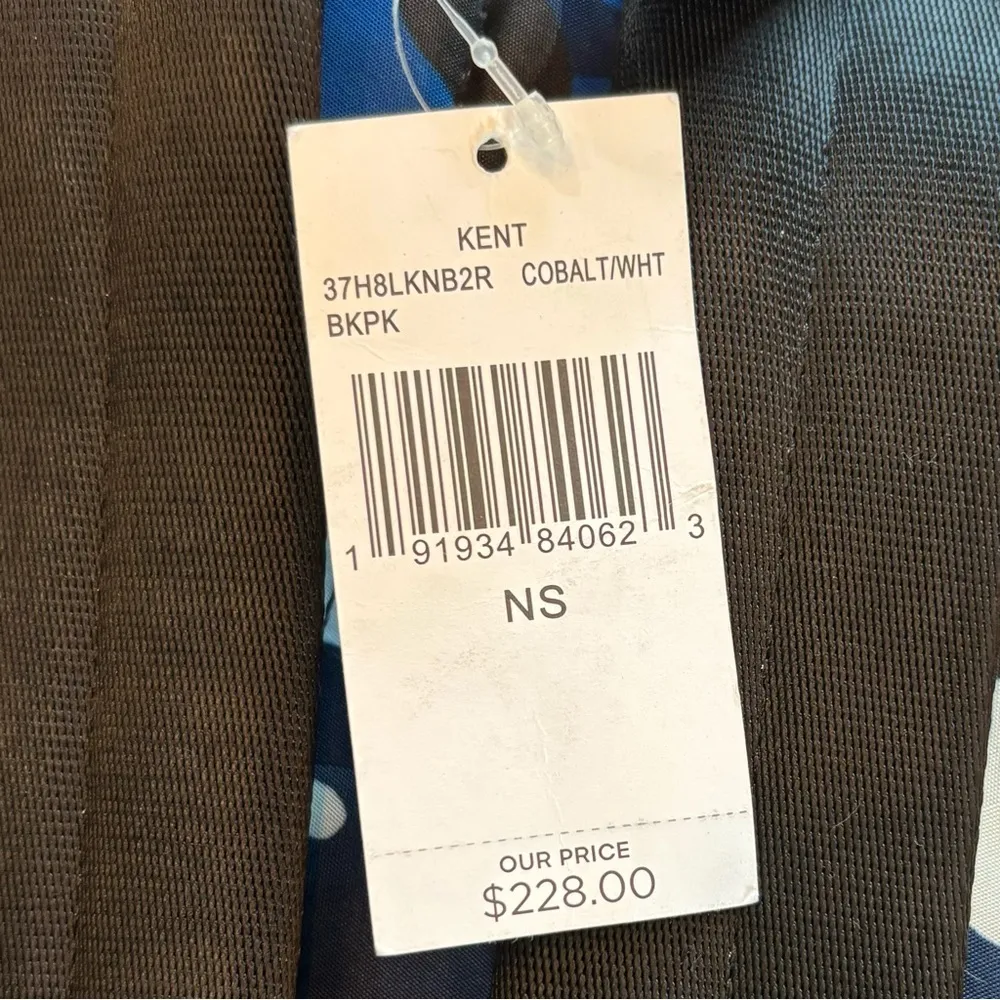 NWT Michael Kors Kent Cobalt White Backpack Army Camouflage Nylon Blue - Image 5