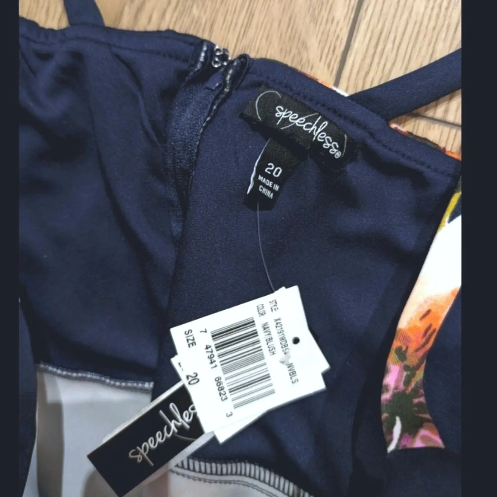 Speechless NWT Plus 20 Navy Floral Tank Dress NEW Fit n Flare - Image 2