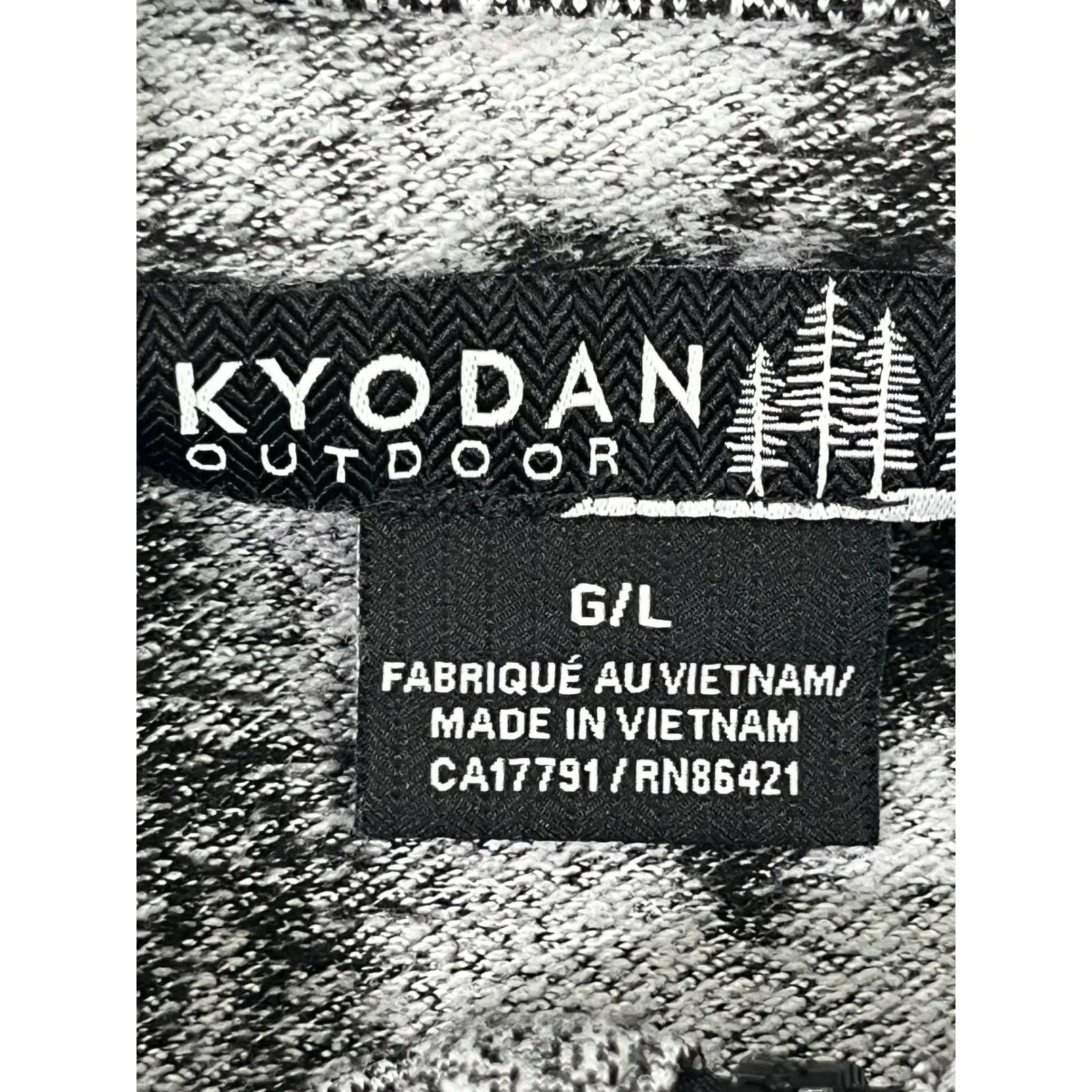 KYODAN OUTDOOR Women's Leaf Print Pullover Sweater 1/4 Zip Nature Black White LG - Image 6