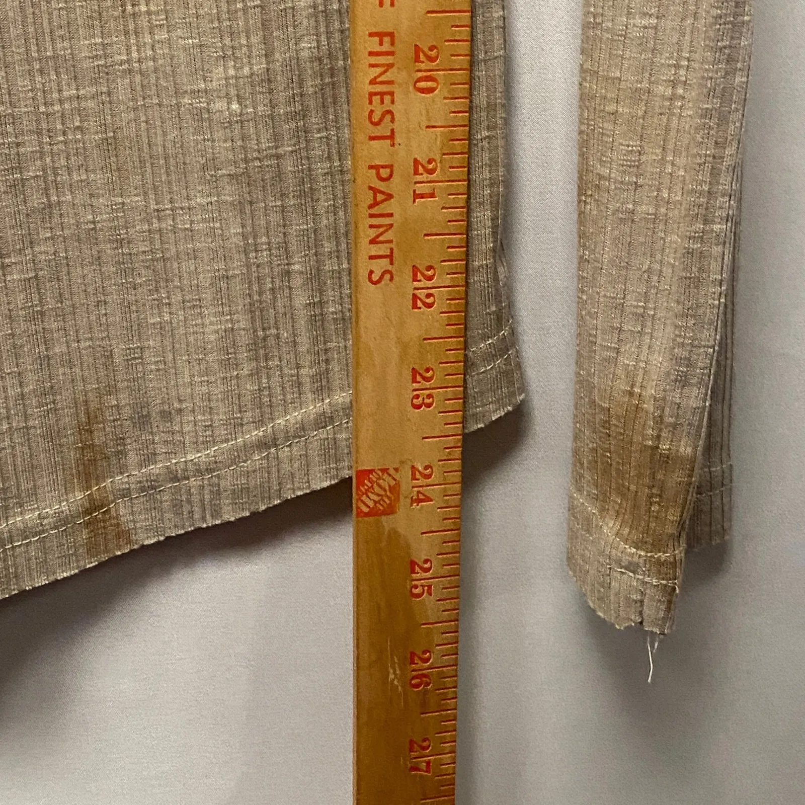 POL Vintage Style Earth Tone Ribbed Long Sleeve Lace Trim V Neck Henley Top Sz S - Image 6