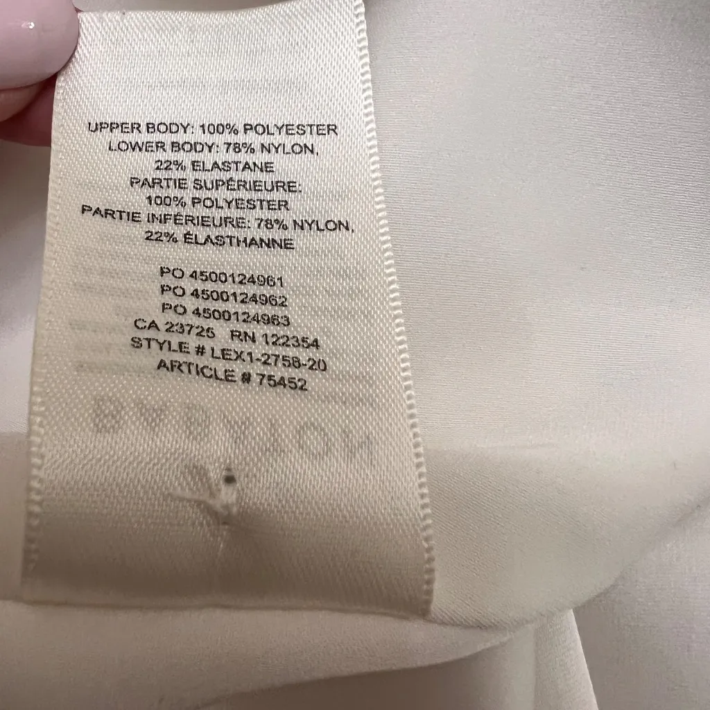 Babaton Women's Bodysuit Long Sleeve Beige Double Layer Front  Size XS - Image 8