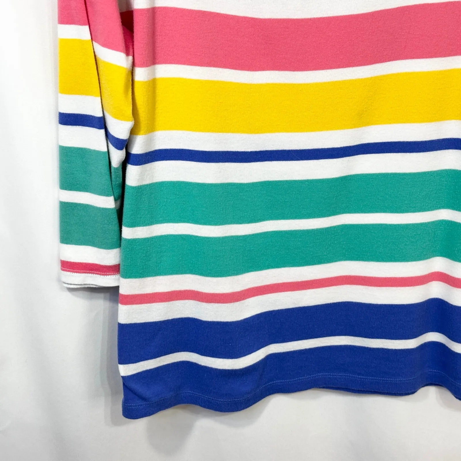 Talbots Plus Size‎ 1X Top Colorful Striped 3/4 Sleeve Boat Neck Knit Sweater 765 - Image 6