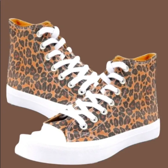 high top leopard sneakers size 11 - Image 8