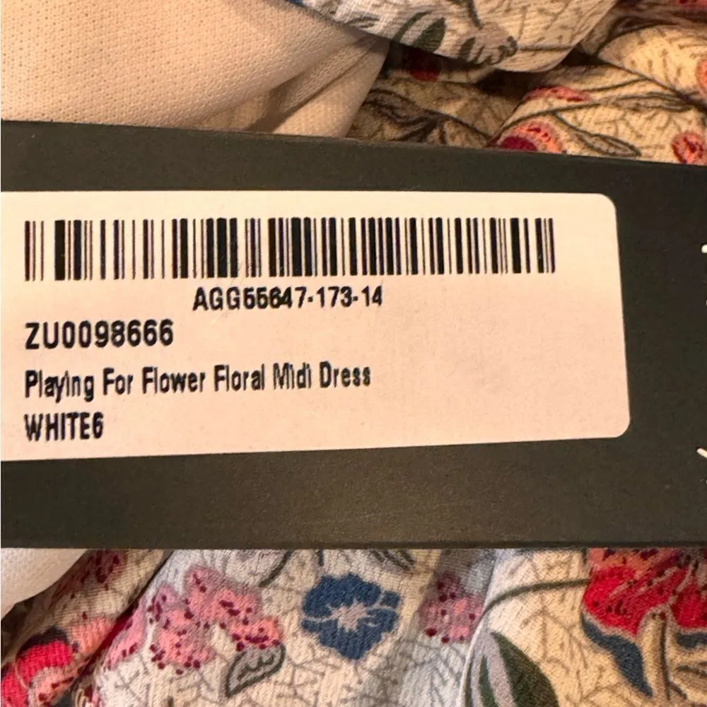 NWT Nasty Gal‎ Floral V Neck Playing for Flower hi Low Midi Dress Size 2 Blue - Image 7