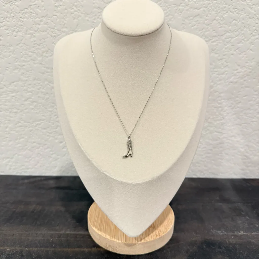 Serefina by Anthro Silver Boot Pendant Necklace - Image 3