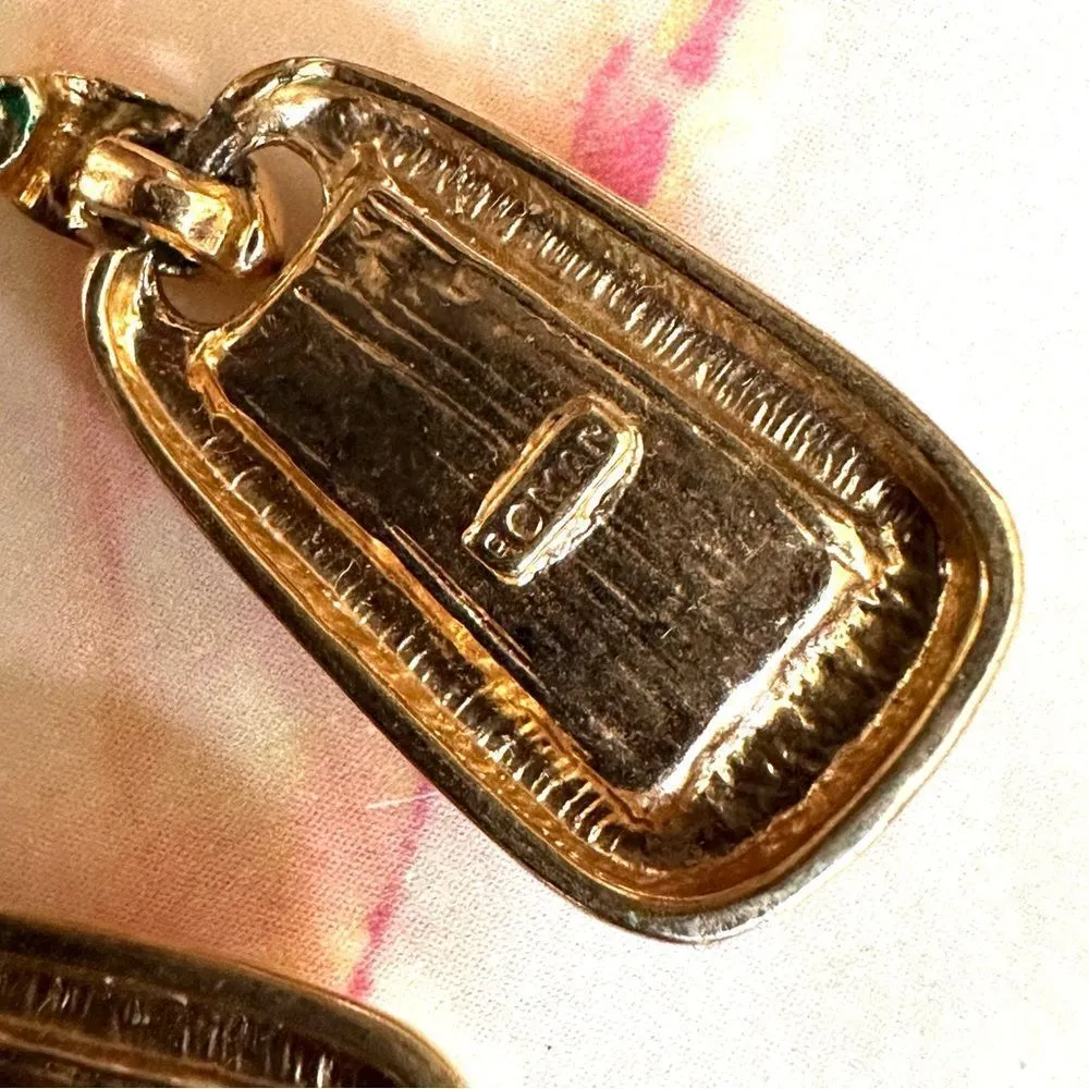 Roman unakite gold tone necklace and earrings set - Image 12