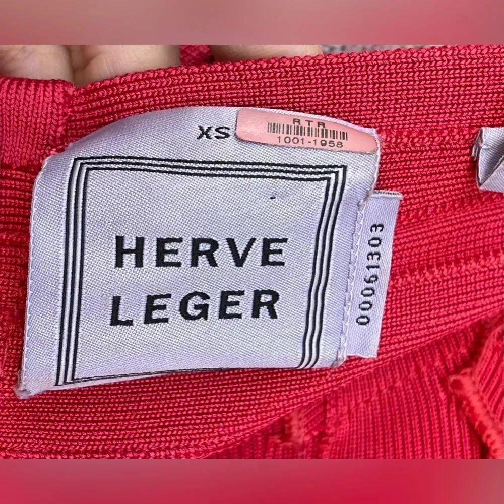 Hervé Léger Coral Bodycon Dress size XS - Image 12
