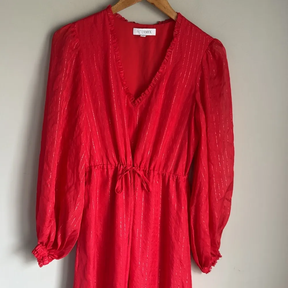 INTERMIX Gianna Striped Silk Midi Dress XS - Image 5