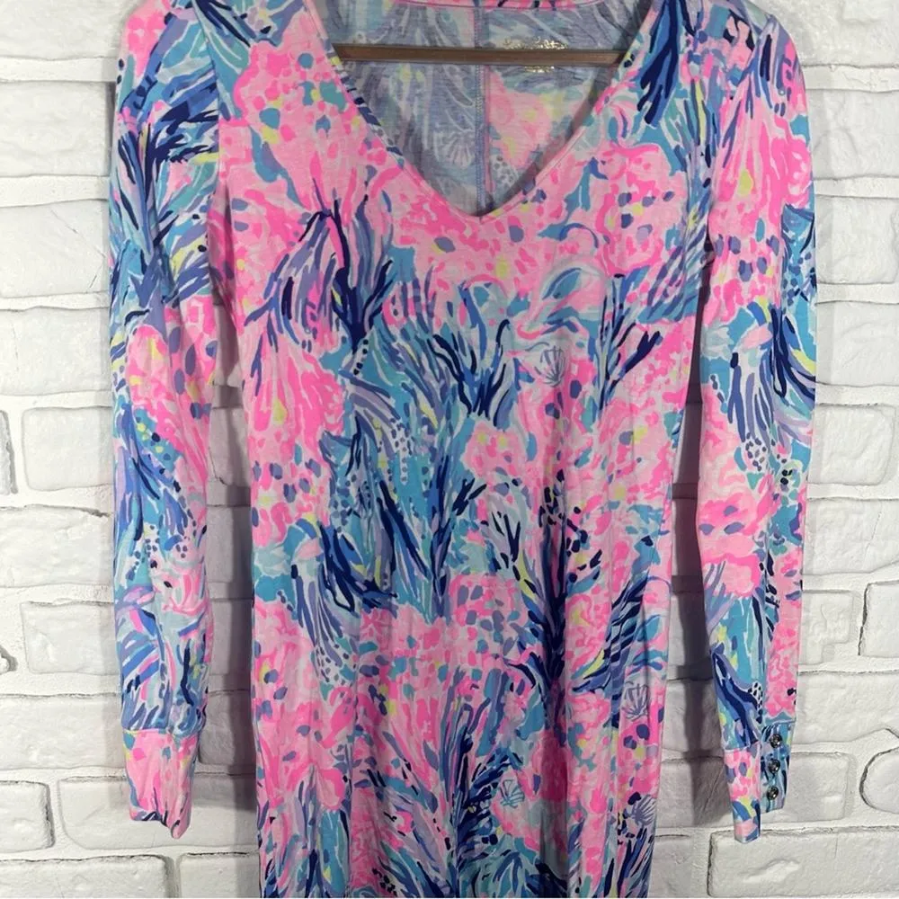 Lilly Pulitzer Davie Dress Pink and Blue Size XXS - Image 5