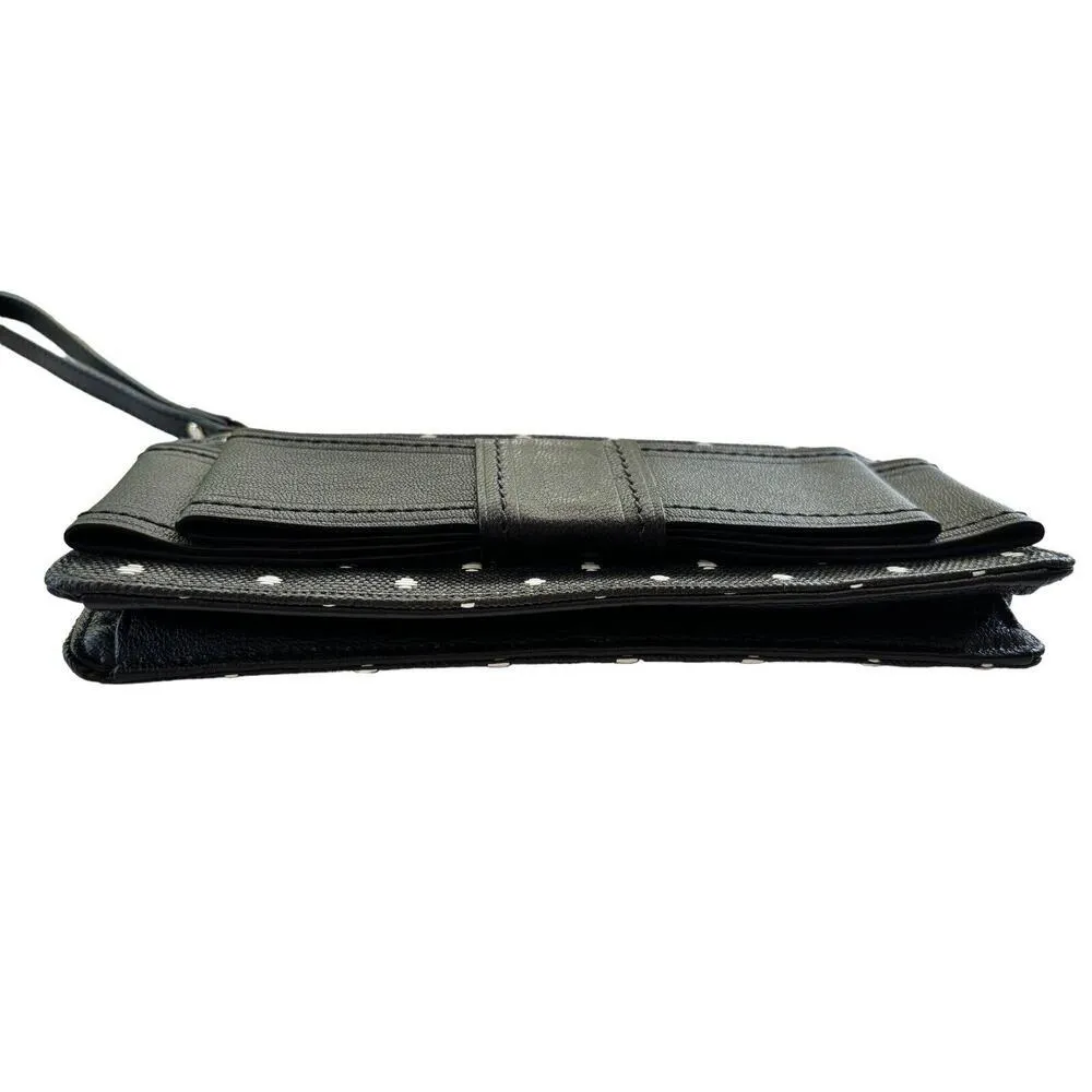 EUC Kate Spade Bow Becca Thin Wristlet Black Leather Pencil Case - Image 6