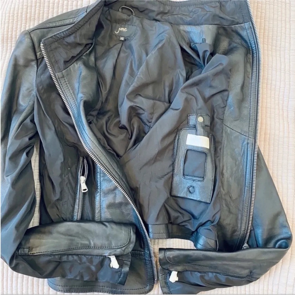 JUNE Moto genuine leather jacket NEW Black Size XS - Image 7