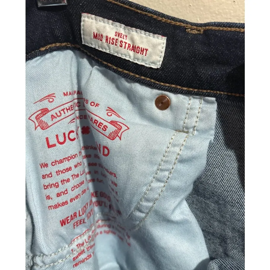 Lucky Brand Women's Dark Wash Sweet Mid-Rise Straight Jeans Size 16 - Image 6