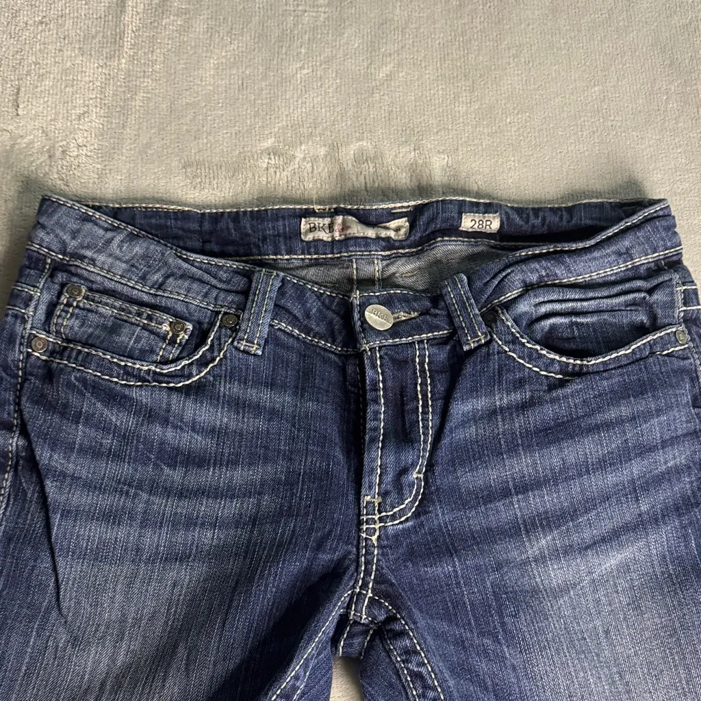 BKE Payton Dark Blue Wide Leg Jeans - Image 5