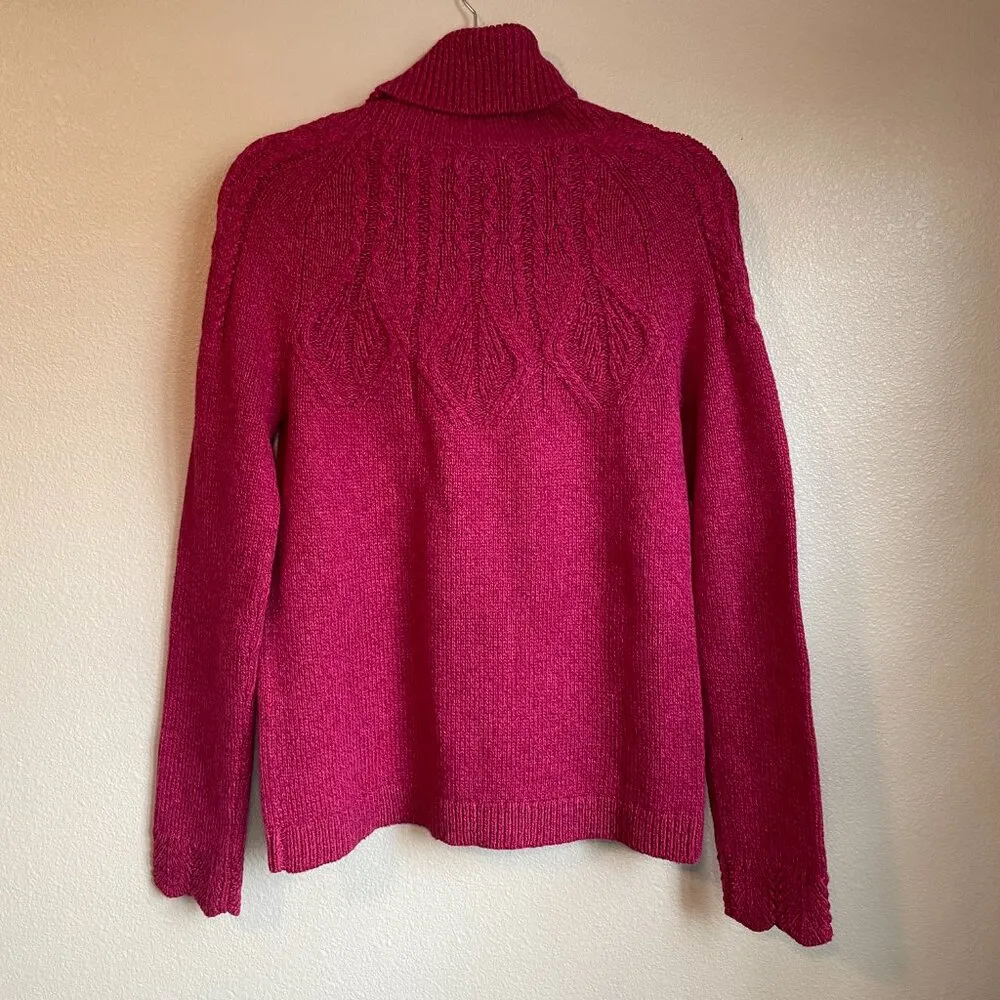 Sundance Mountainview Cable Knit Silk Blend Turtleneck Size XS Pink Flowy - Image 5